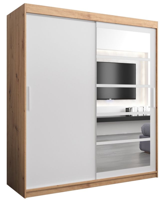 Szafa przesuwna Abiks ROMA 1 180 artisan + biały mat 1 szt.