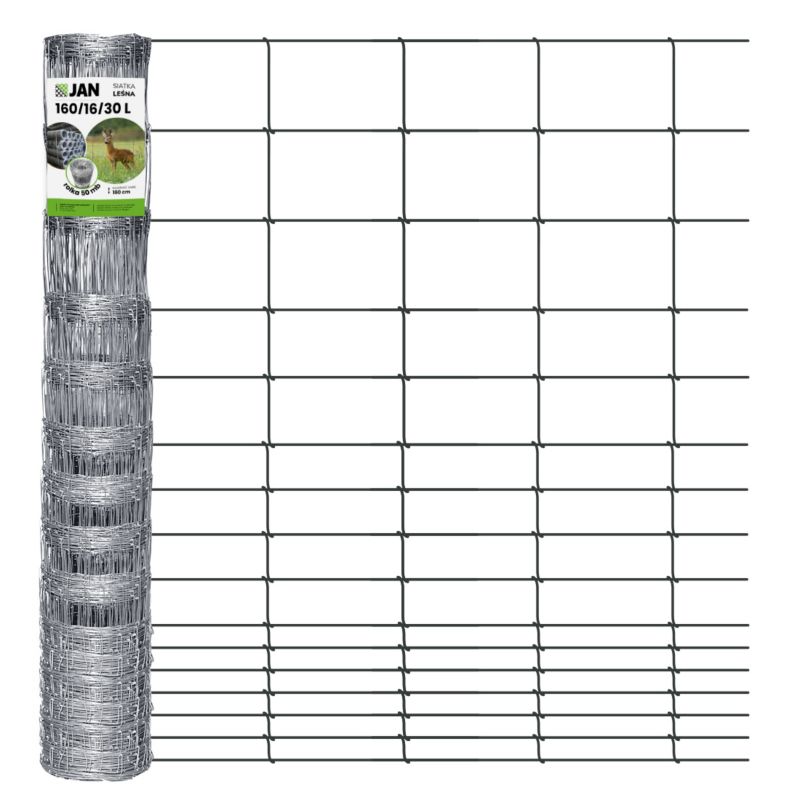 Siatka leśna ogrodzeniowa Z.P.H. JAN 160/16/30 l 50m gęsta na zające sarny 1 szt.