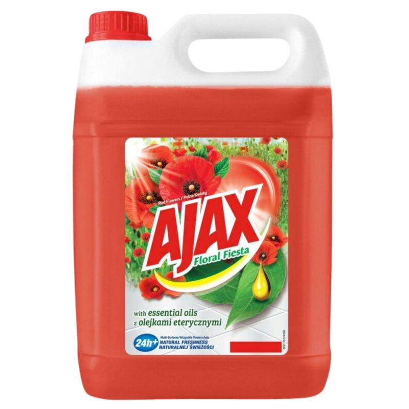 Uniwersalny Płyn Do Mycia Powierzchni I Podłóg Ajax o Zapachu Czerwonych Polnych Kwiatów 5L