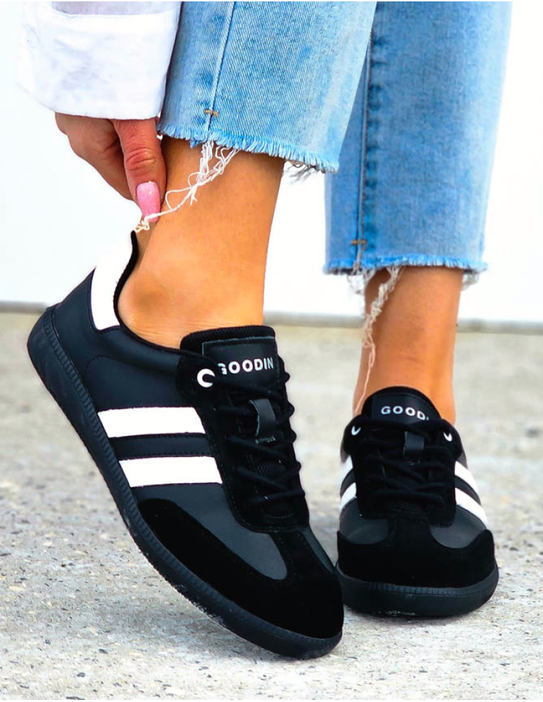 Premium Buty Sportowe Ze Skóry Naturalnej Sambies Czarne