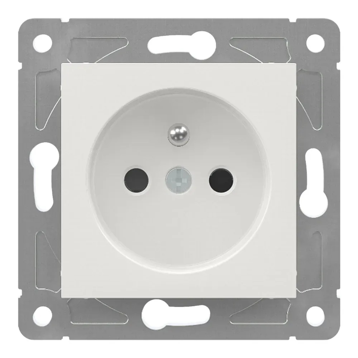 Electromalt Gniazdo Quad pojedyńcze z uziemieniem białe