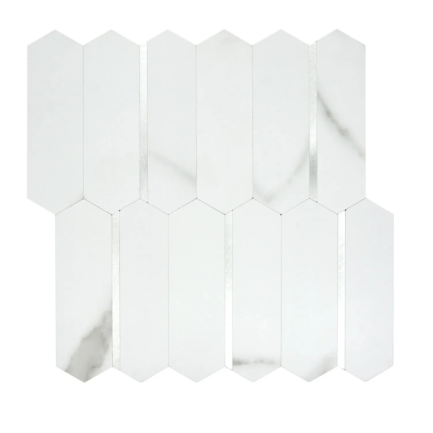 Mozaika ścienna samoprzylepna płytka Biały Marmur 27x27