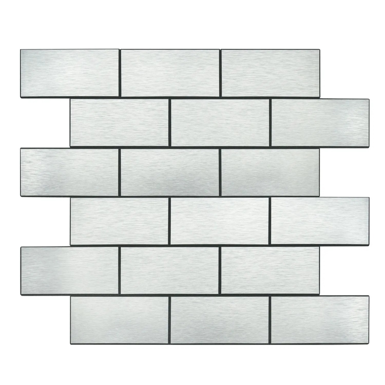 Mozaika ścienna samoprzylepna płytka Srebrna 30x30