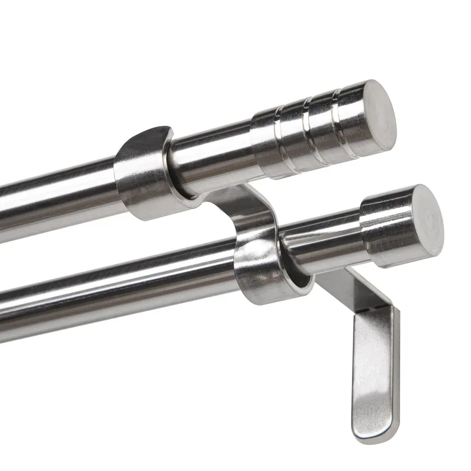 Karnisz VERDI podwójny 19 mm efekt stali 160 cm