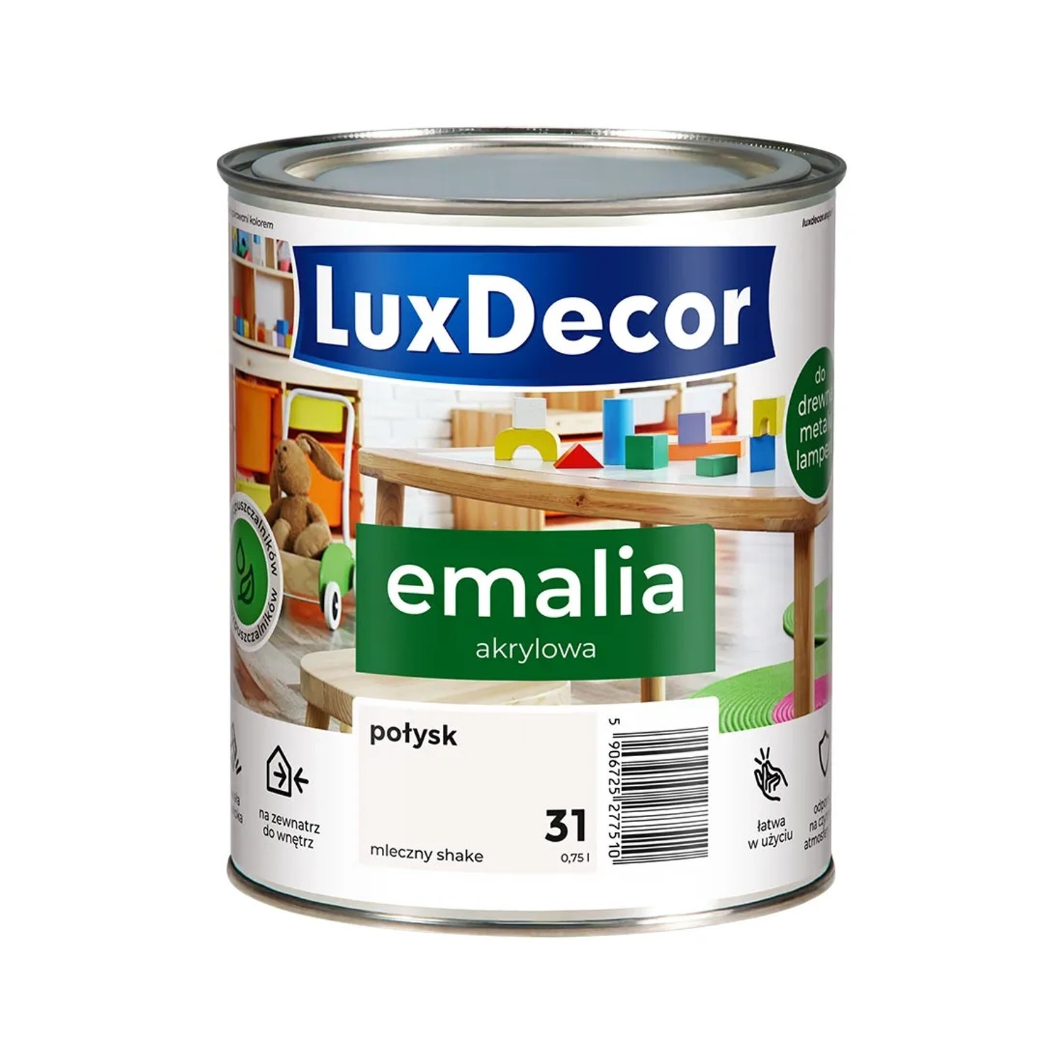 Emalia akrylowa LuxDecor mleczny shake połysk 0,75L