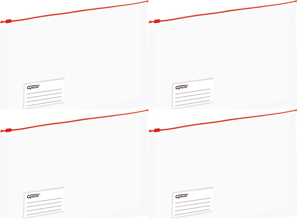 4x Koszulka z suwakiem Grand EC011B, A4, czerwony