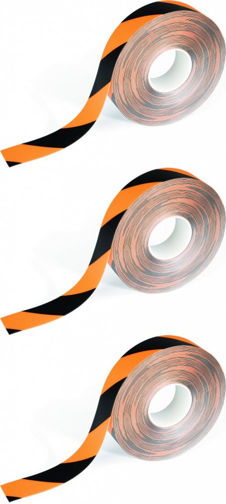 3x Taśma ostrzegawcza podłogowa Durable Duraline, 50mmx15m, odklejalna, żółto-czarny