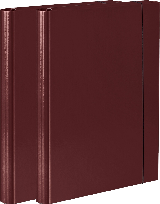 2x Teczka skrzydłowa z gumką VauPe, A4, 40mm, czekoladowy