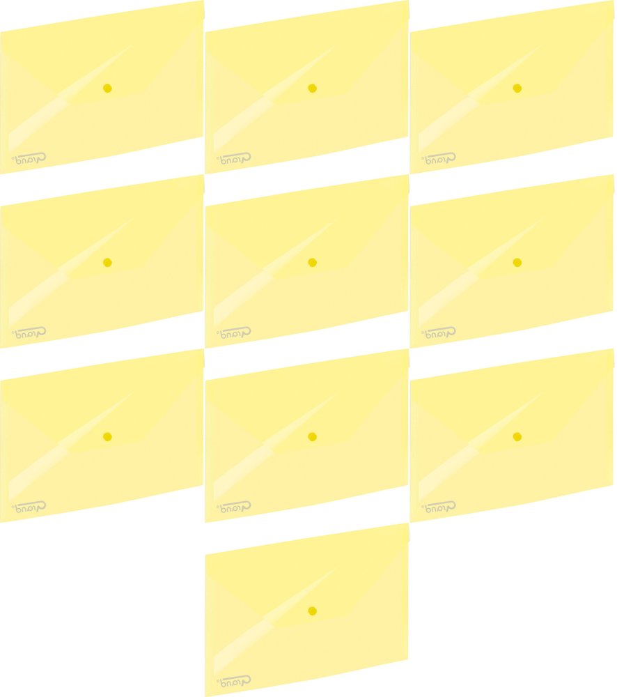 10x Teczka kopertowa Grand 9113, A4, na zatrzask, żółty