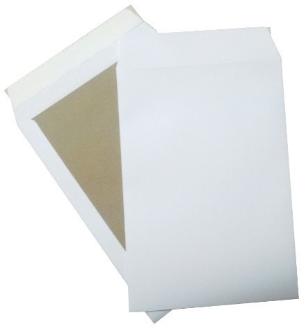 Koperta usztywniana Bong C4, z tekturowymi pleckami, z paskiem HK, 100 sztuk, biały/ szary