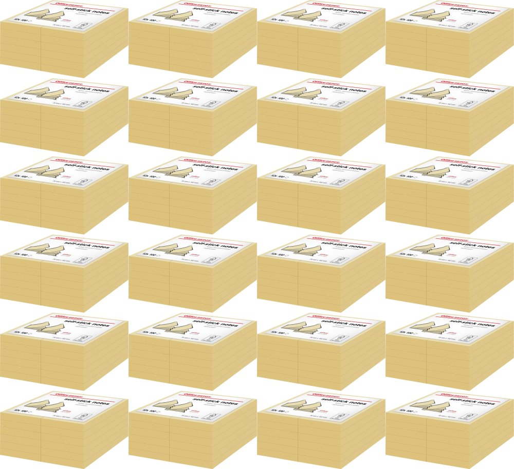 24x Karteczki samoprzylepne Office Depot, 76x102mm, 12x100 karteczek, żółty pastelowy
