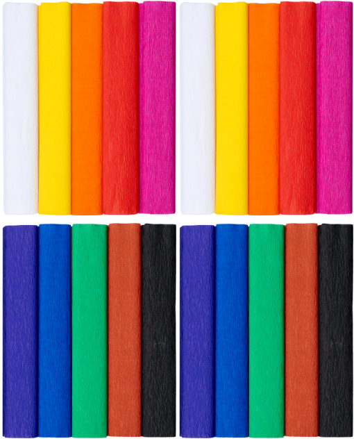 2x Bibuła marszczona TOP 2000 Creatino, 25x200cm, 10 sztuk, mały mix kolorów klasycznych