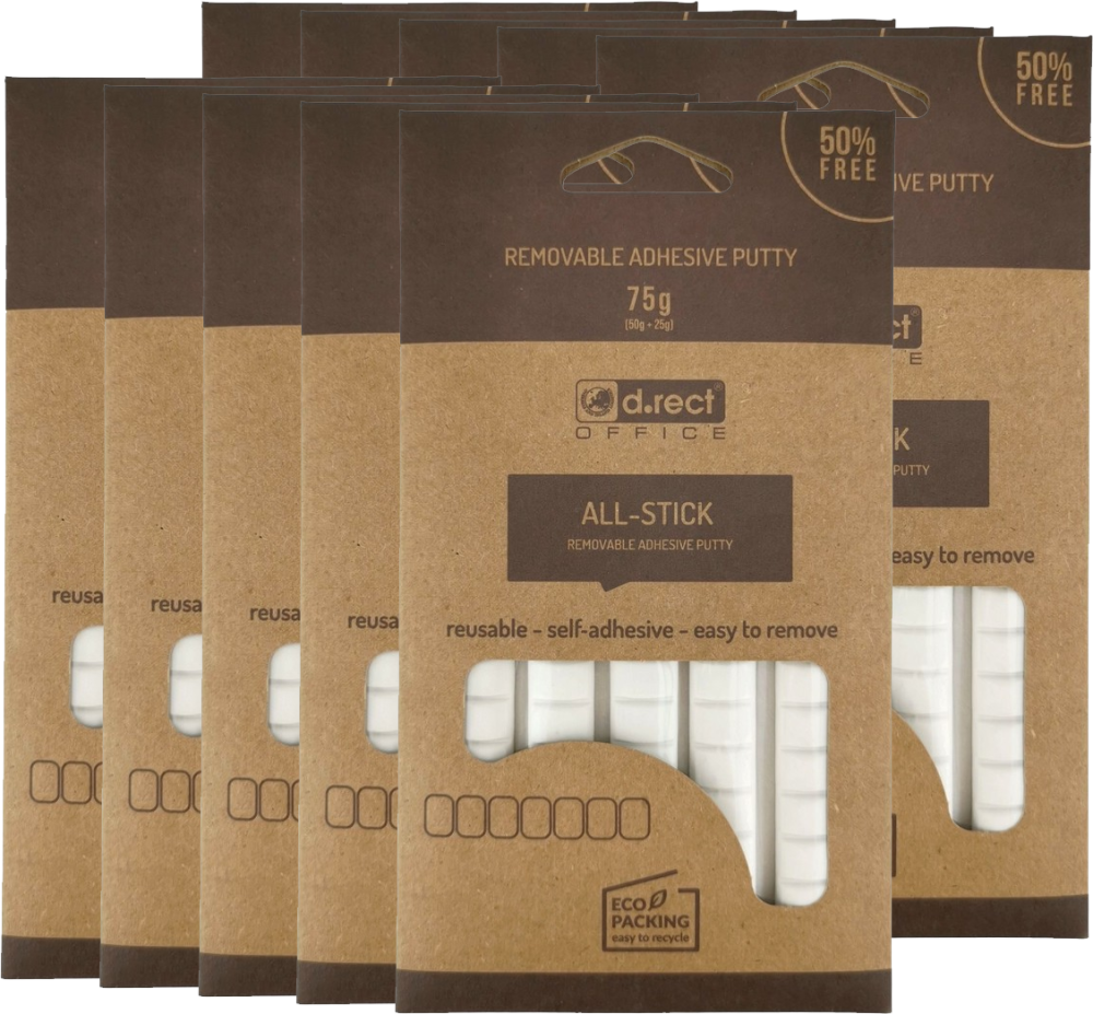 10x Masa mocująca D.Rect All-stick, 75g, biały