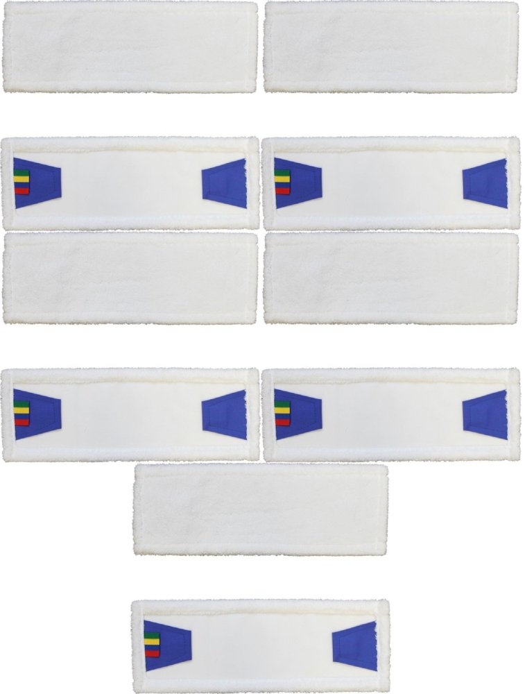 5x Mop płaski z zakładkami z mikrofazy Merida, 40cm, biały - końcówka