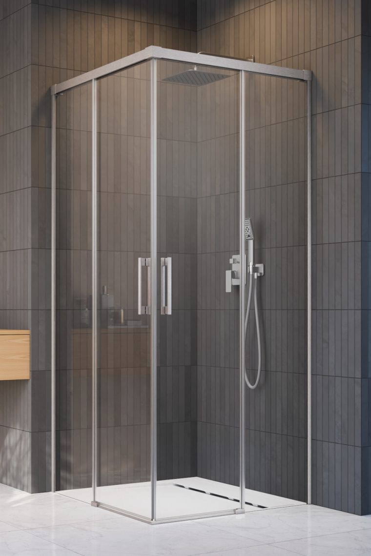 Radaway Idea Brushed Nickel KDD drzwi prysznicowe 80 cm rozsuwane nikiel szczotkowany/szkło przezroczyste 387061-91-01R