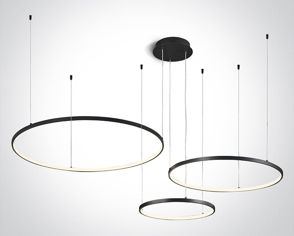 One Light Verdun 3 lampa podsufitowa 1x65 W czarna 63150B/B/W