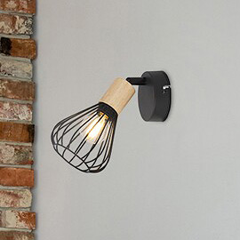 Rabalux Farfalle kinkiet 1x25W czarny/drewno 3147