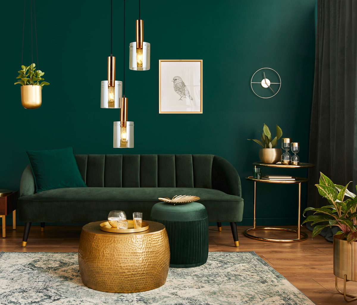 Italux Sardo lampa wisząca 3x40 W mosiądz-bursztynowa PND-5581-3A-BRO+AMB