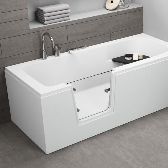 Polimat Vovo wanna prostokątna 170x75 cm z drzwiami dla osób niepełnosprawnych biała 00894