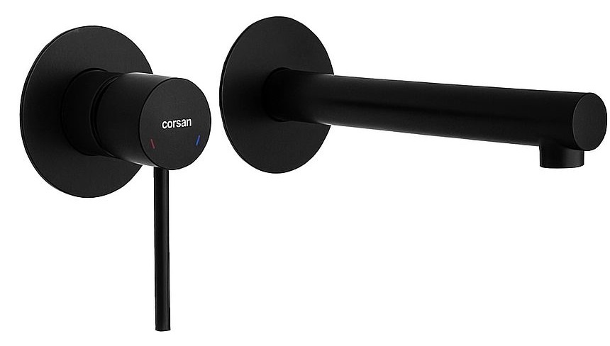 Corsan Lugo bateria umywalkowa podtynkowa czarny półmat CMB7515BL