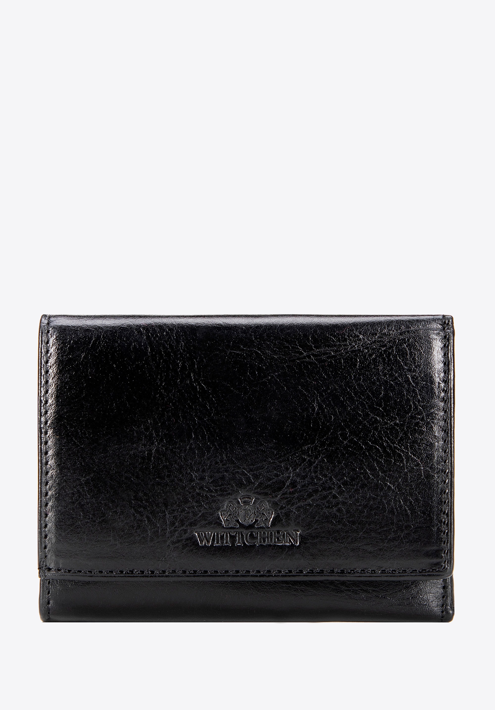 Skórzany portfel damski poziomy czarny