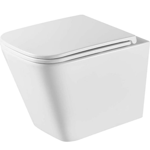 INVENA Miska WC podwieszana FLORINA bezkołnierzowa wirowa z deską wol