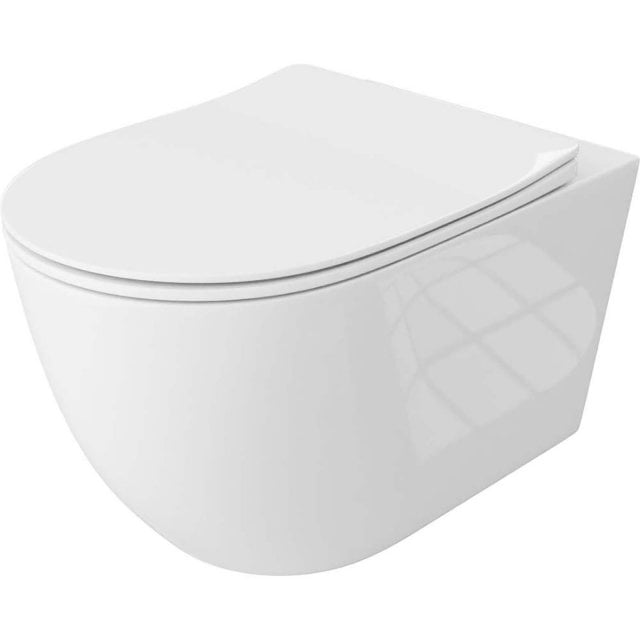 LAVITA Miska WC podwieszana SINTO GRANDE bezkołnierzowa z deską durop