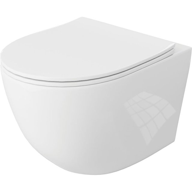 LAVITA Miska WC podwieszana SINTO bezkołnierzowa z deską duroplastową