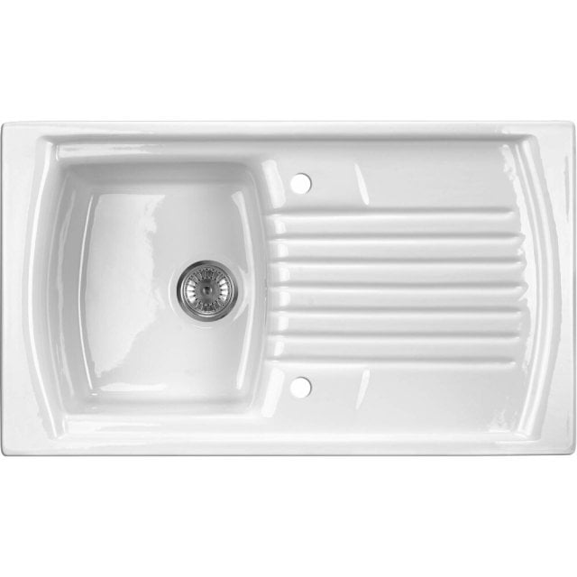 DEANTE Zlewozmywak ceramiczny LUSITANO biały 1-komorowy z ociekaczem