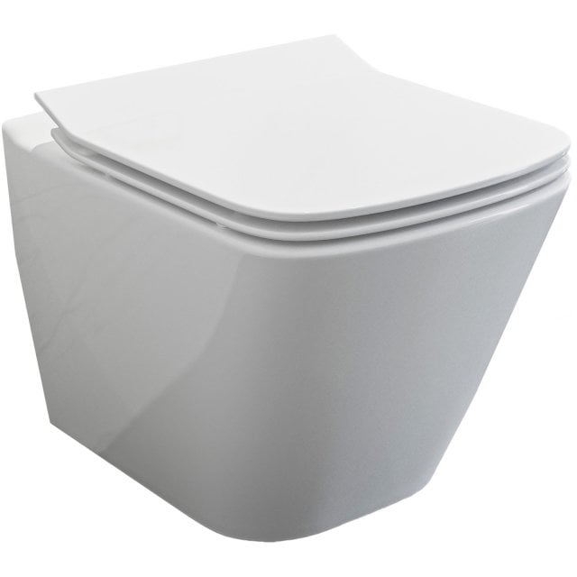 CERSANIT Miska WC podwieszana CITY SQUARE UM bezkołnierzowa z deską d