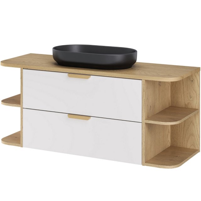 COMAD Zestaw mebli ASTER WHITE szafka z blatem OVALIA CREMONA 120 cm,