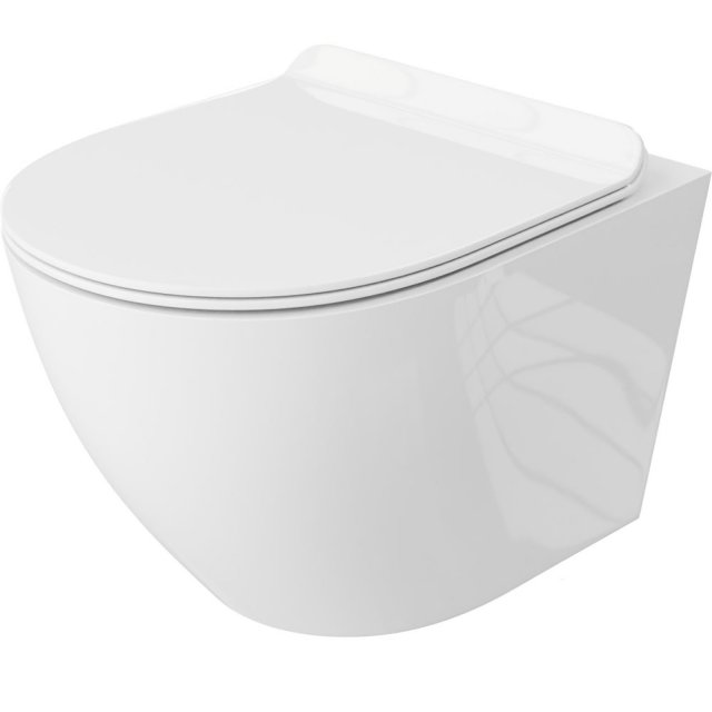 LAVITA Miska WC podwieszana SOFI SLIM bezkołnierzowa z deską duroplas