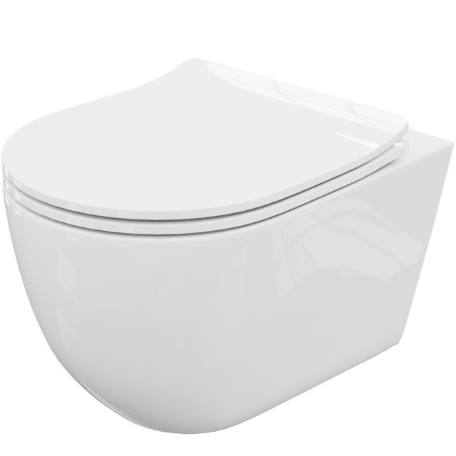 LAVITA Miska WC podwieszana CLIPER wirowa bezkołnierzowa z deską duro
