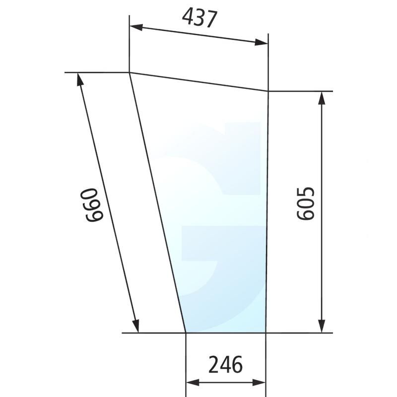 Szyba drzwi dolna, prawa i lewa CASE 433 533 520621