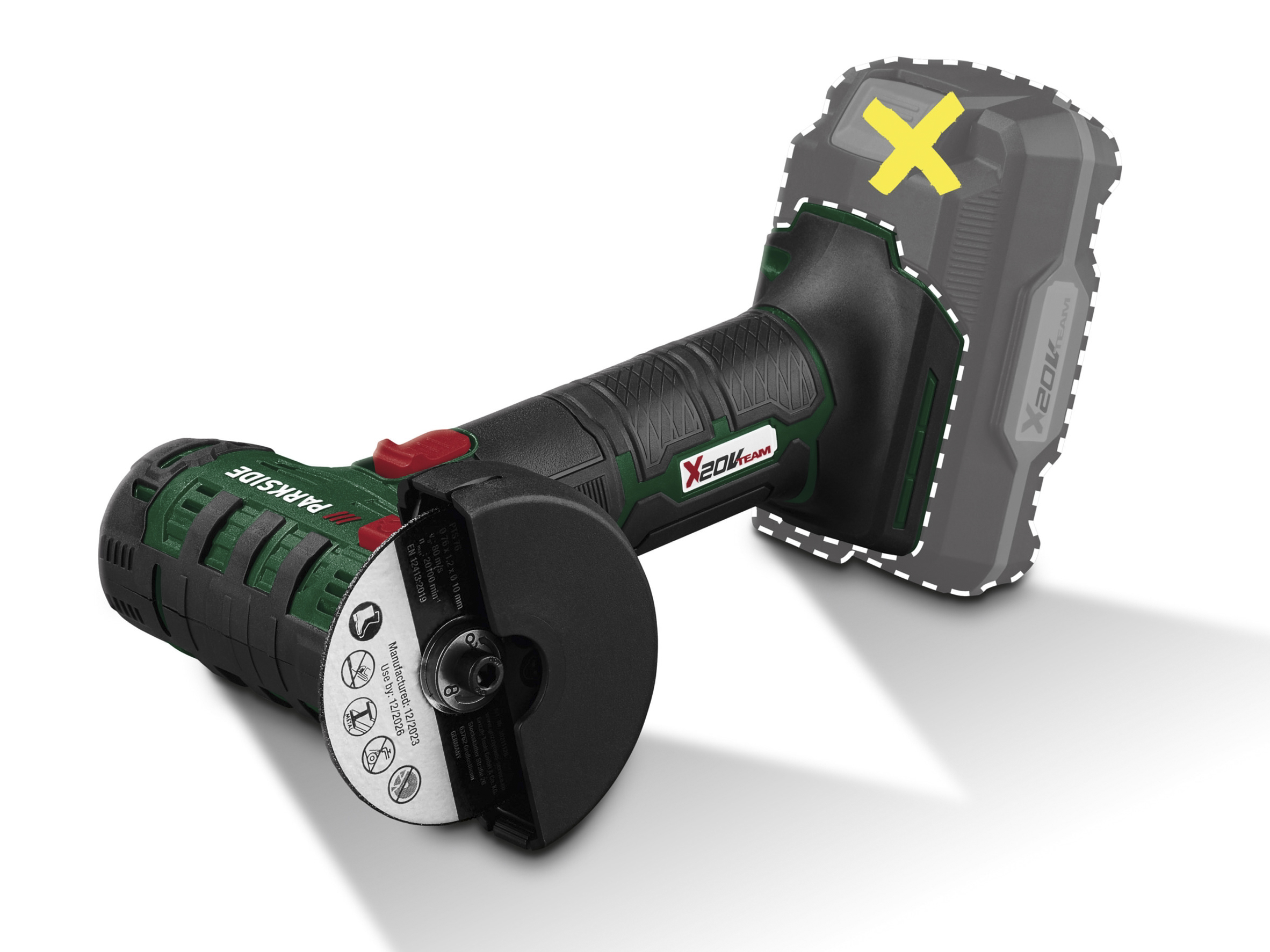 Parkside Akumulatorowa szlifierka kątowa 20 V, Pwsam 20-Li B2 bez akumulatora i ładowarki