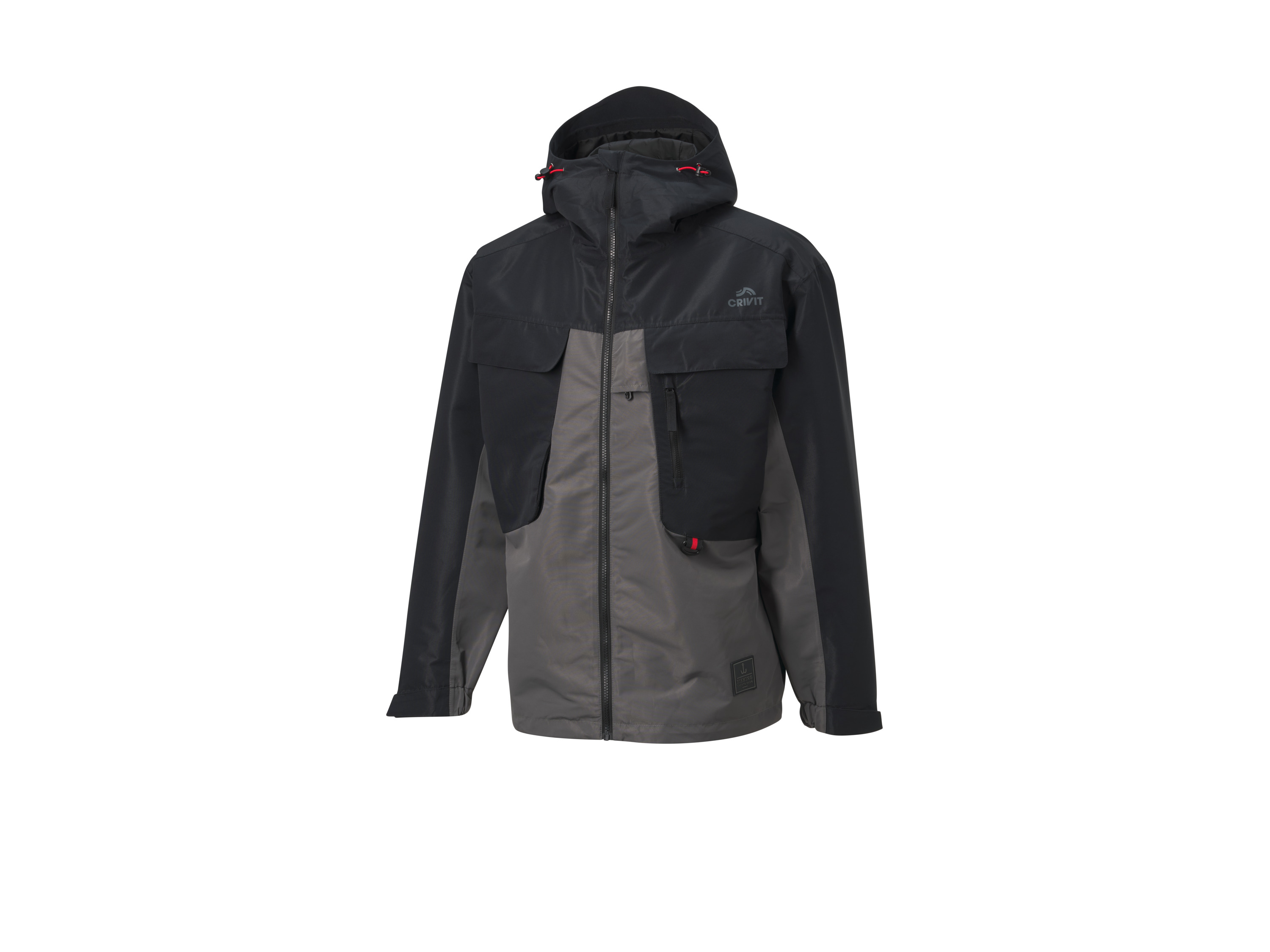 Crivit Kurtka przeciwdeszczowa męska Czarny/ szary, M 48/50
