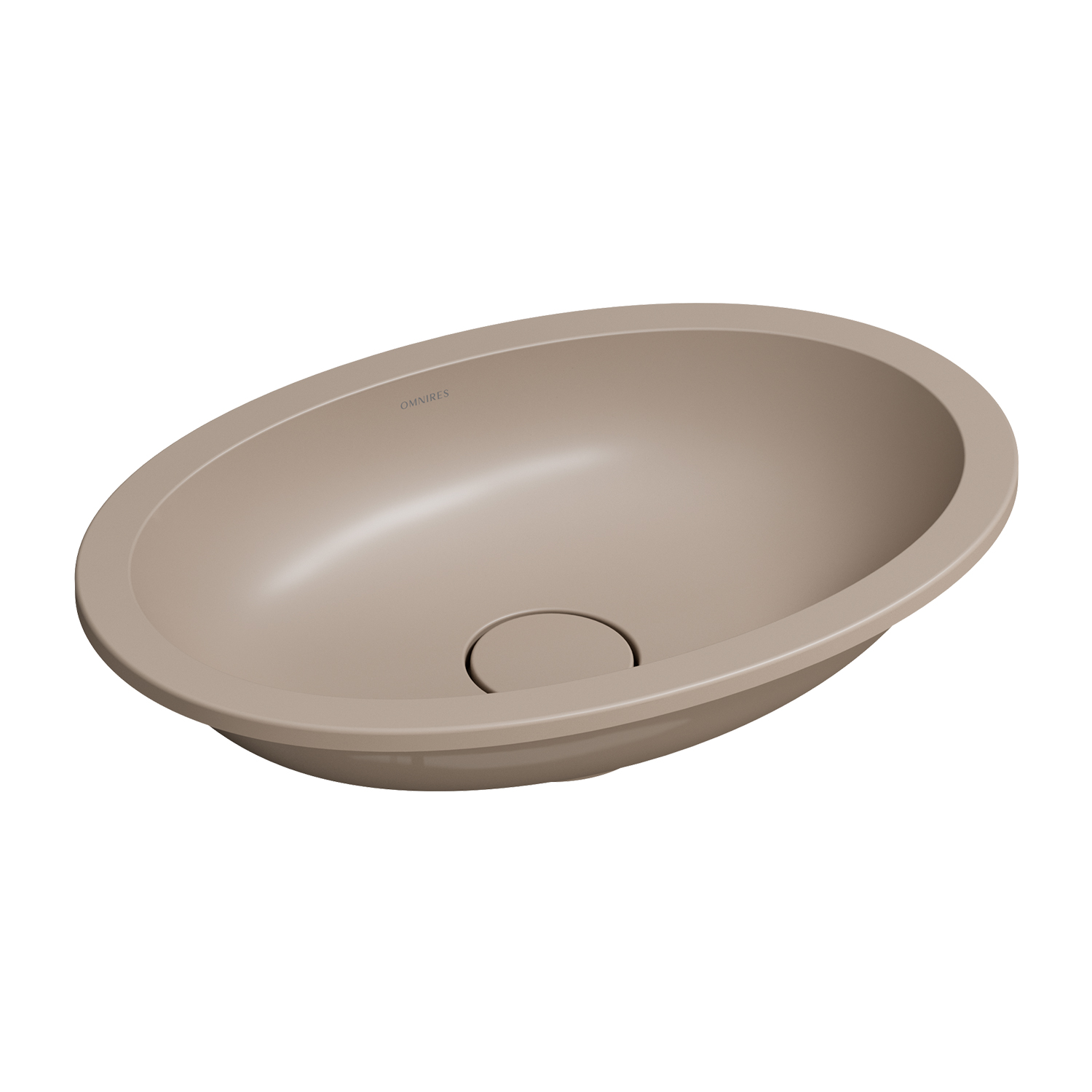 Darmowa Dostawa - Umywalka 48x31 cm owalna podblatowa brąz/beż Omnires Shell M+ SHELL480UPDB