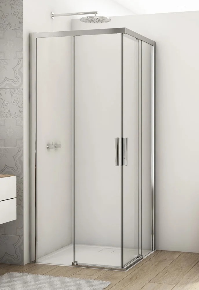Darmowa Dostawa - Kabina prysznicowa 90x90 cm kwadratowa srebrny połysk/szkło przezroczyste Ronal Divera D22SE2B0905007
