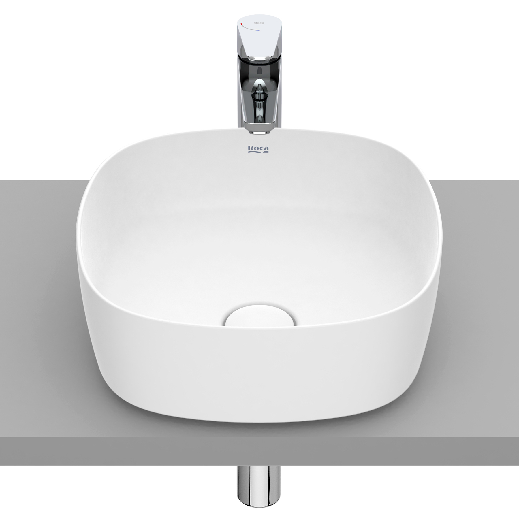 Darmowa Dostawa - Umywalka 37x37 cm kwadratowa nablatowa biała Roca Inspira A327502620