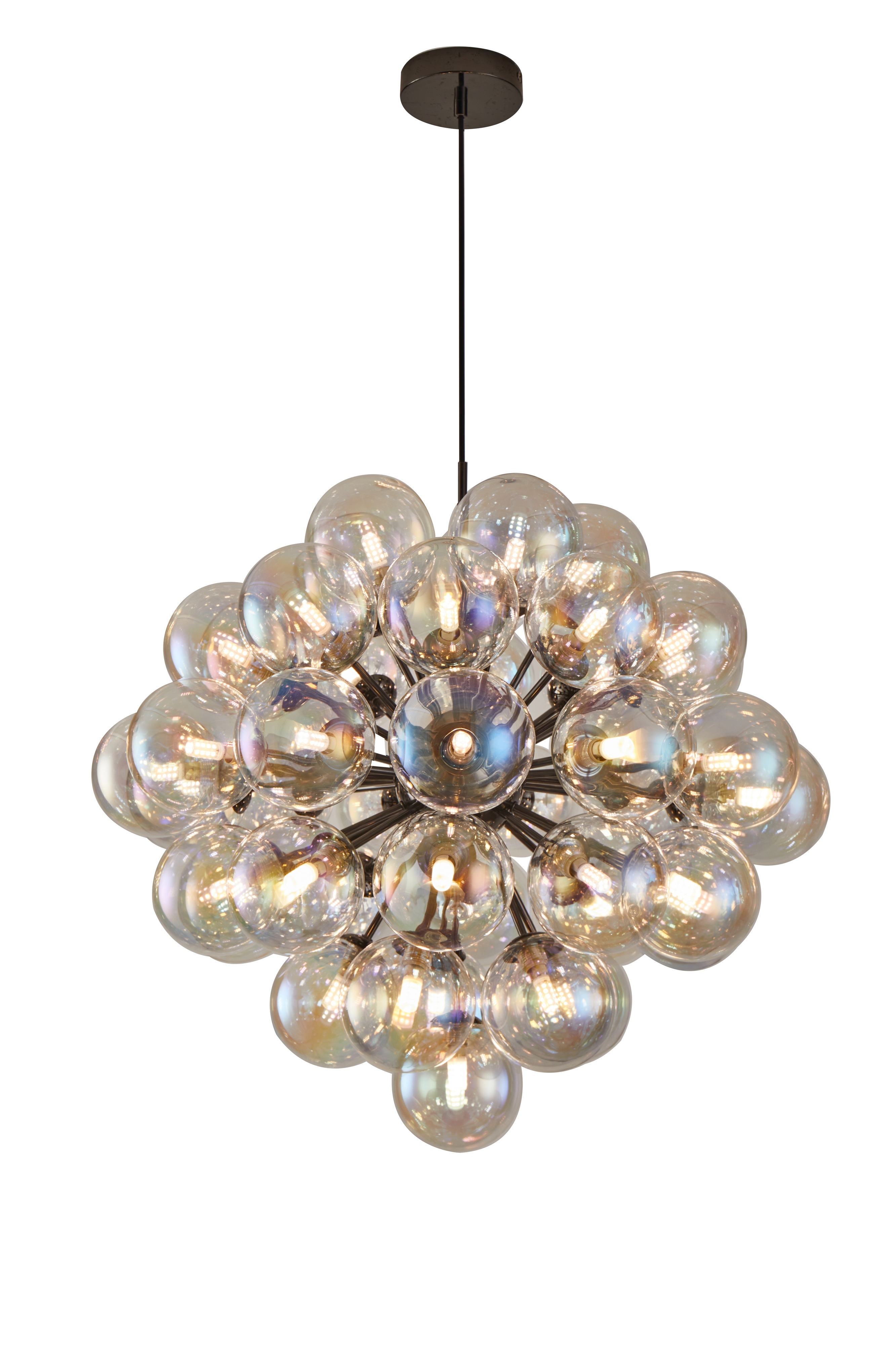 Darmowa Dostawa - Lampa wisząca x2.2 W czarna-chrom-przydymiona Aviano Portofino 50794405