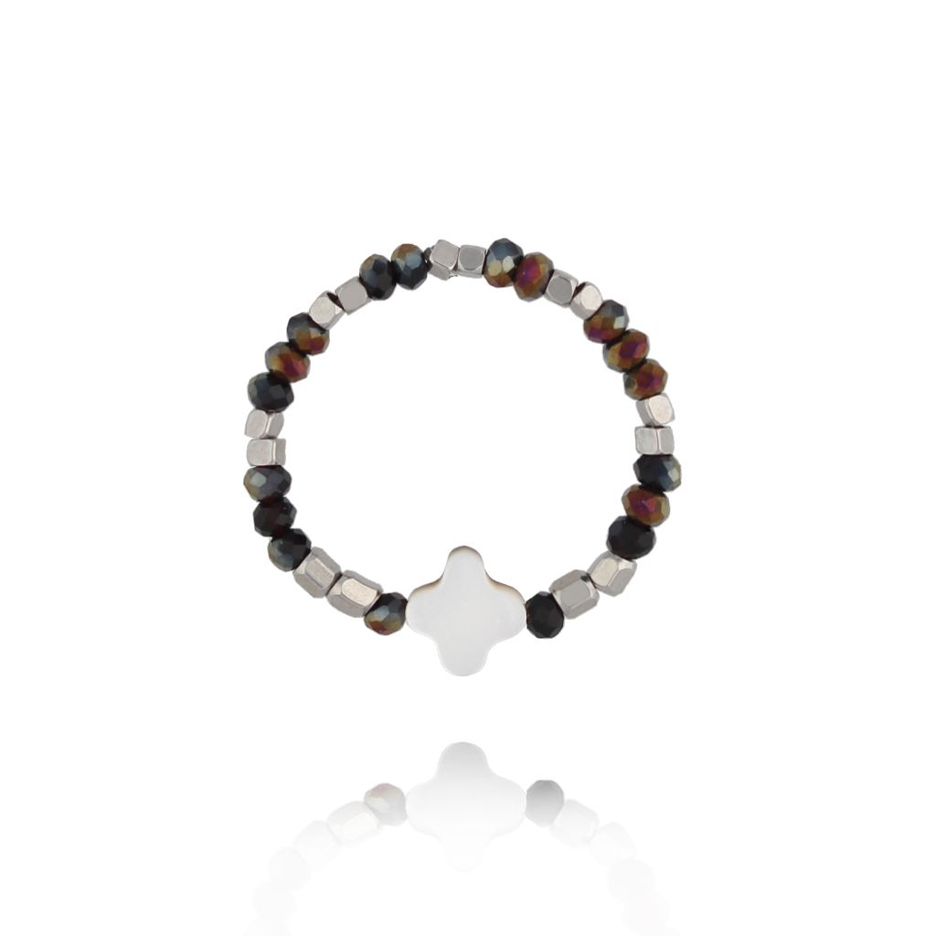 Pierścionek elastyczny z koniczynką PSC0743