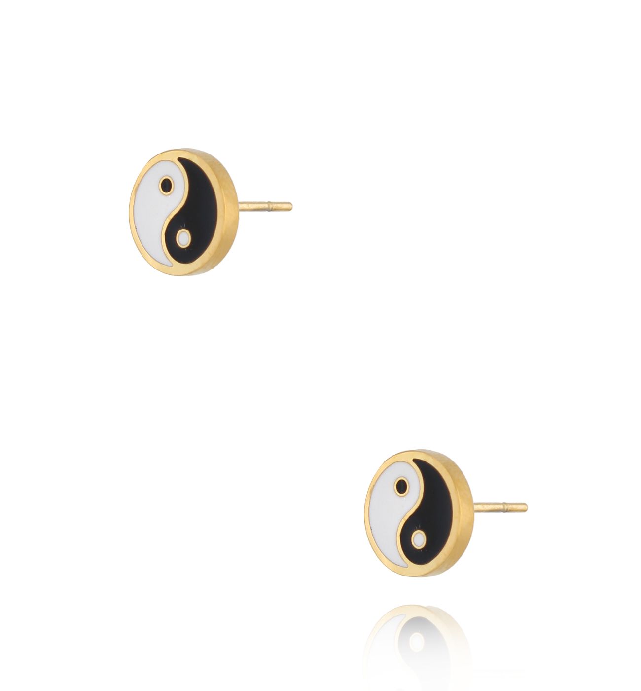 Kolczyki złote Yin and yang KSA0985
