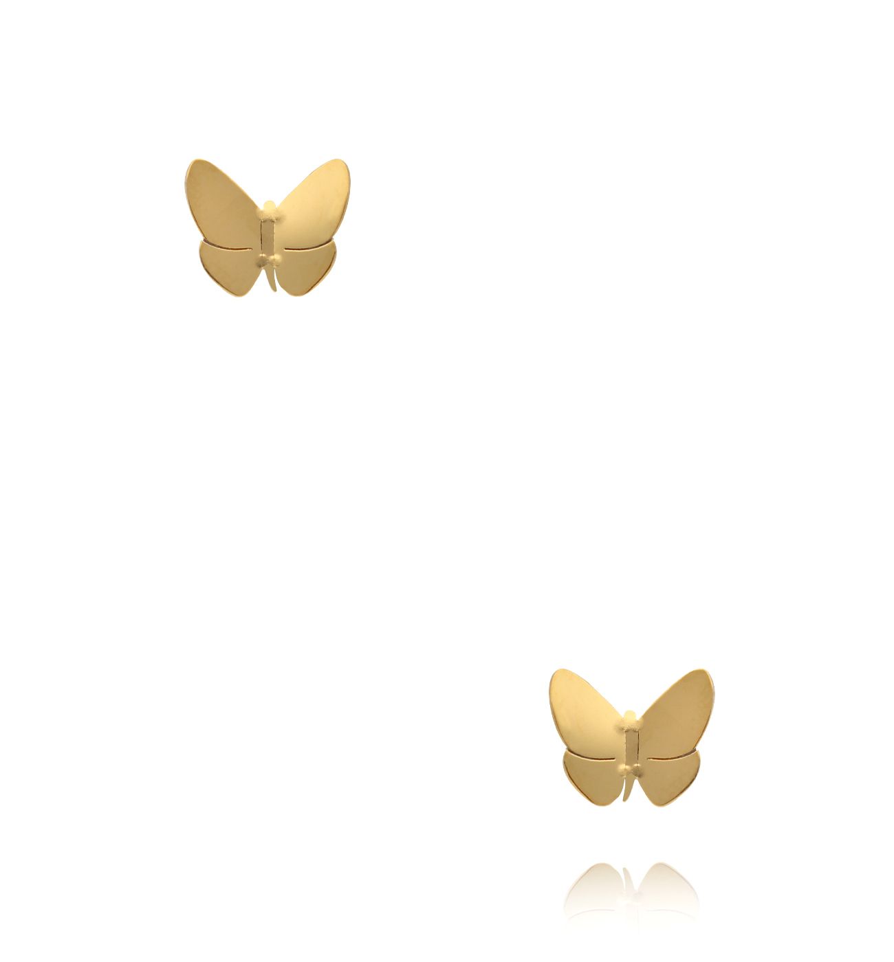 Kolczyki motylki ze stali szlachetnej w złotym wykończeniu KSY0698