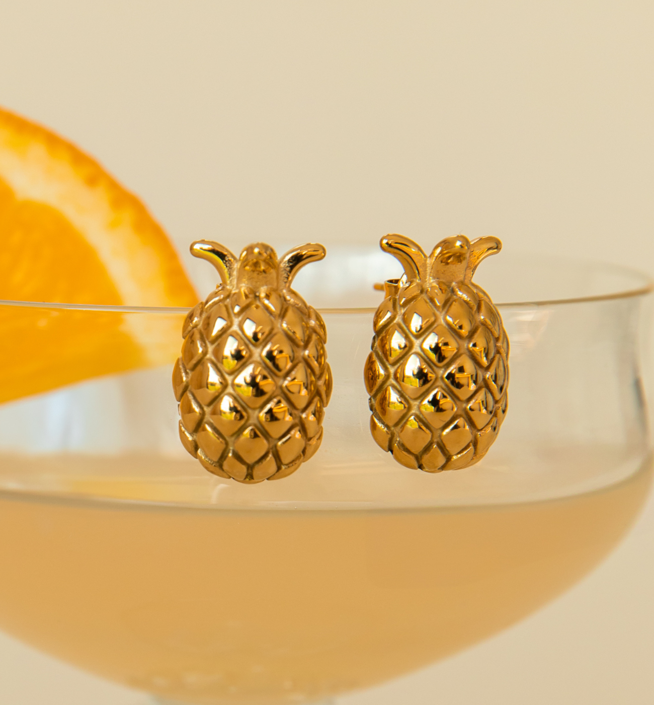 Kolczyki ananasy złote Summer KSA1837