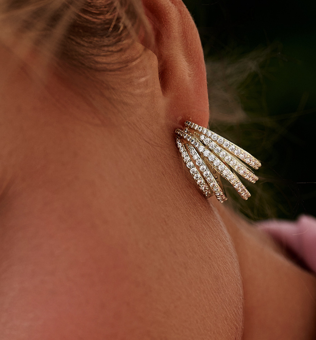 Kolczyki złote z cyrkoniami Acacia - By Dziubeka