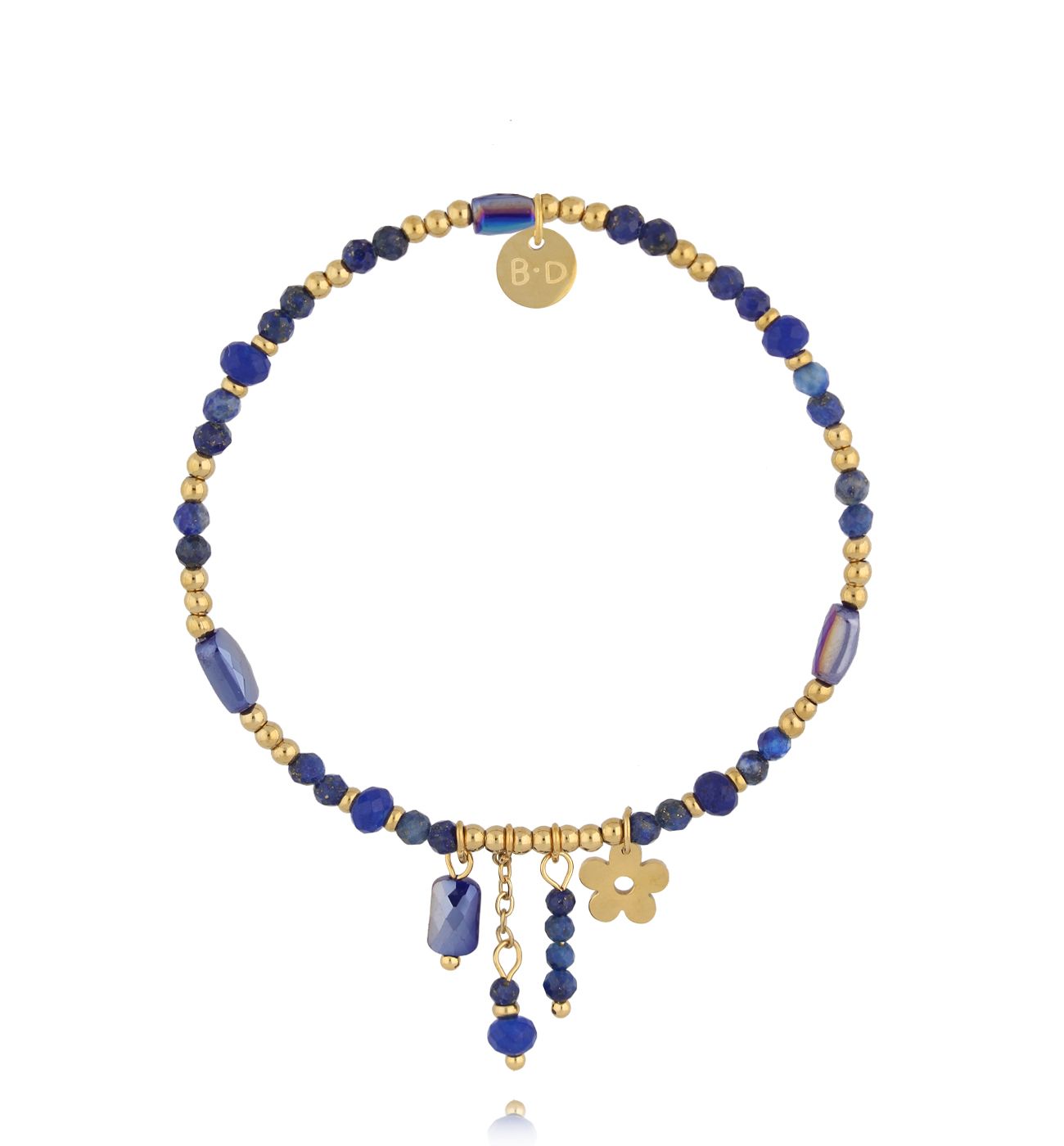 Bransoletka z lapisu lazuli, jadeitu i szklanych koralików BTW3501