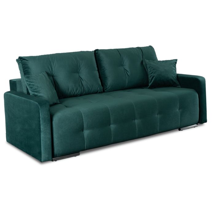 Sofa Favio Mebel Elite Rozkładana z Funkcją Spania i Pojemnikiem Zielona 1 szt