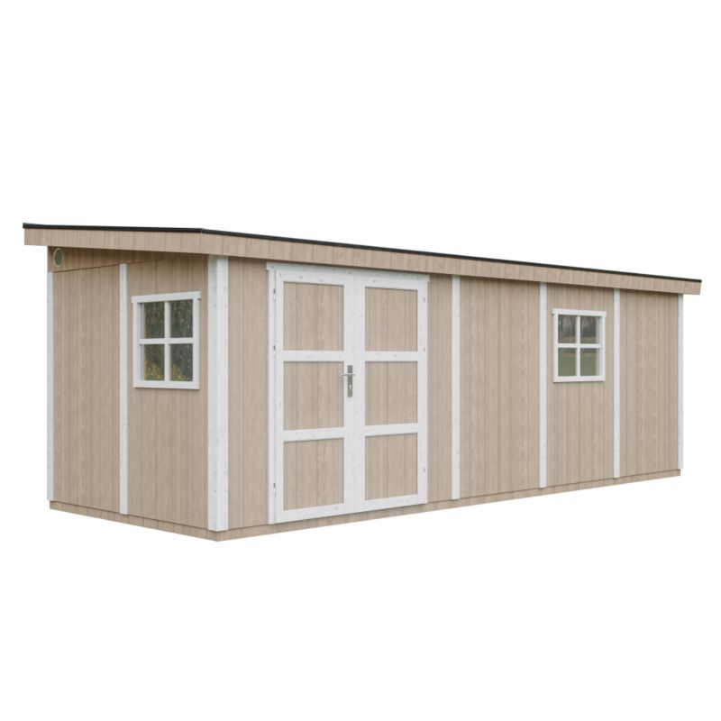 Domek ogrodowy najwyższej jakości Timbela M941-TERRA BROWN 14.30 m² z podłogą i ścianą boczną 1 szt.