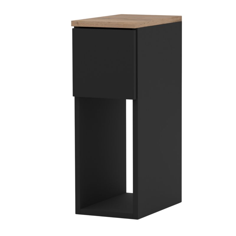 Szafka Nocna Stiv-Meble 1 Szuflada 20Cm Stolik Czarny Mat Dąb Wotan 20X30X55 Cm 1Szt.