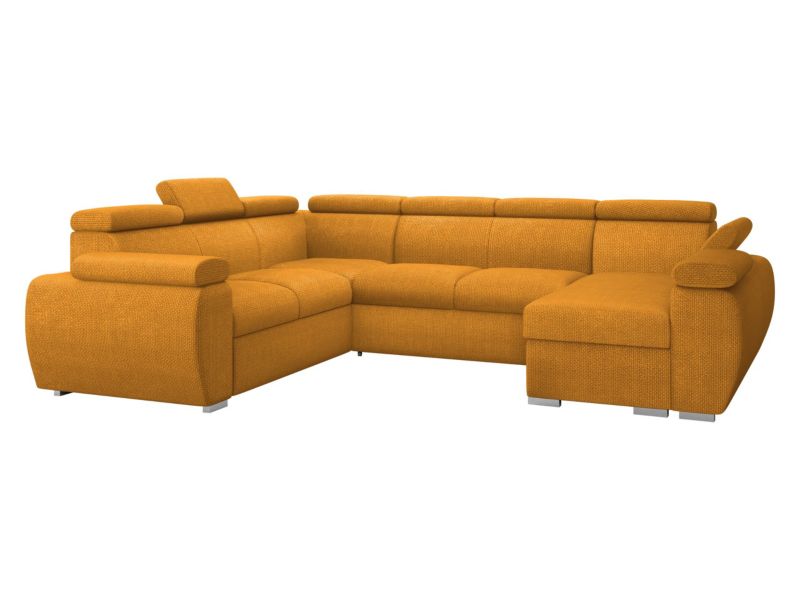 Narożnik z funkcją spania MIRJAN 24 Boston U prawy 2R+R+2P+LC miodowy 1 szt.